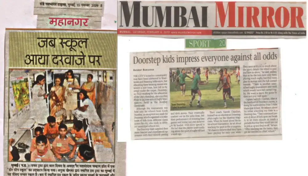 News report highlighting the impact of our award winning NGO in Mumbai in national and local media.